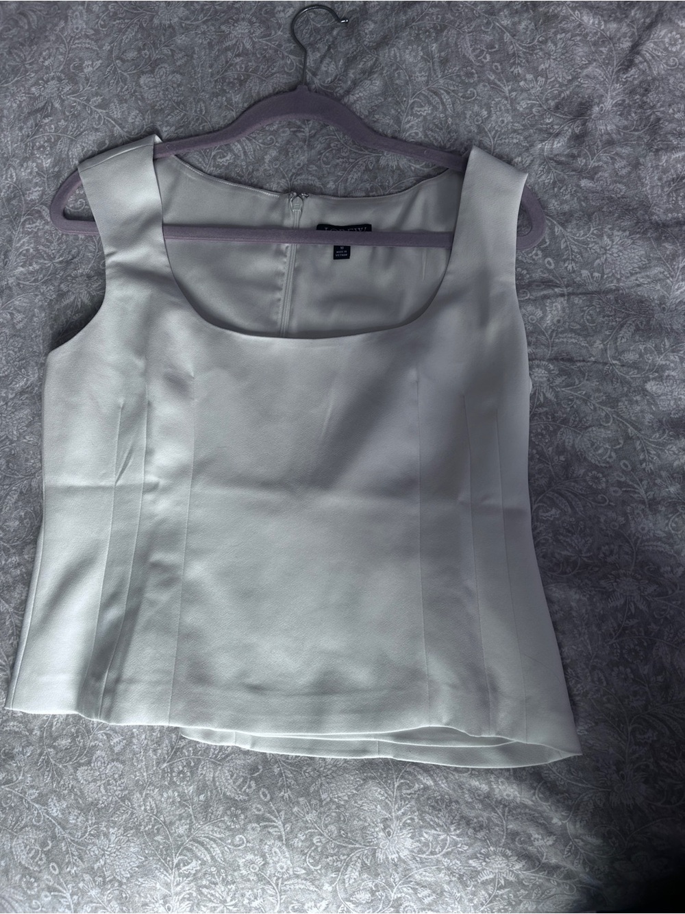 J.Crew White Scoop Neck Sleeveless Top